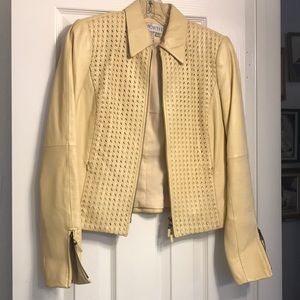 Buttercream real leather jacket
